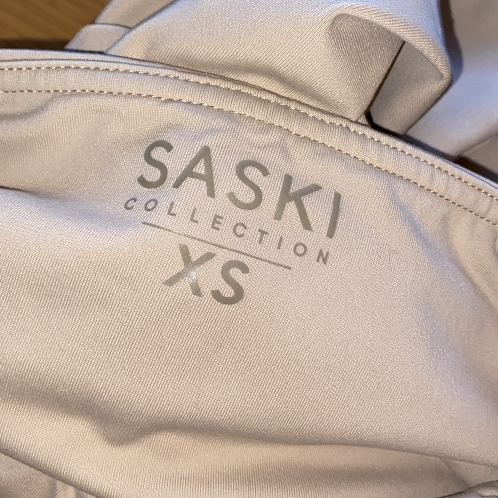 SASKI High Waisted Tan Full Length Leggings Stretchy Workout Gym Yoga - Picture 6 of 7